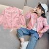Spring Autumn  Girl Jacket  Outerwear Embroidery Coat Casual Style Kids Clothes Plus Size