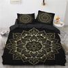 Покрывало Bohemia King Комплект постельного белья Роскошный принт Мандала Постельное белье для спальни Черное Высококачественное Одеяло и 2 шт.