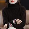 Однотонный трикотажный пуловер с высоким воротником, женский осенне-зимний, новый, для работы, модный, омолаживающий, с косами, мягкий, ворсистый, ленивый свитер женский