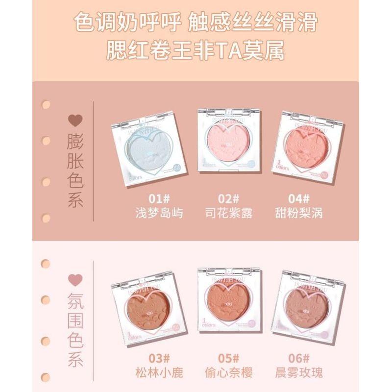 xixi - Peach Heart Monochrome Cheek Blusher - 1-3