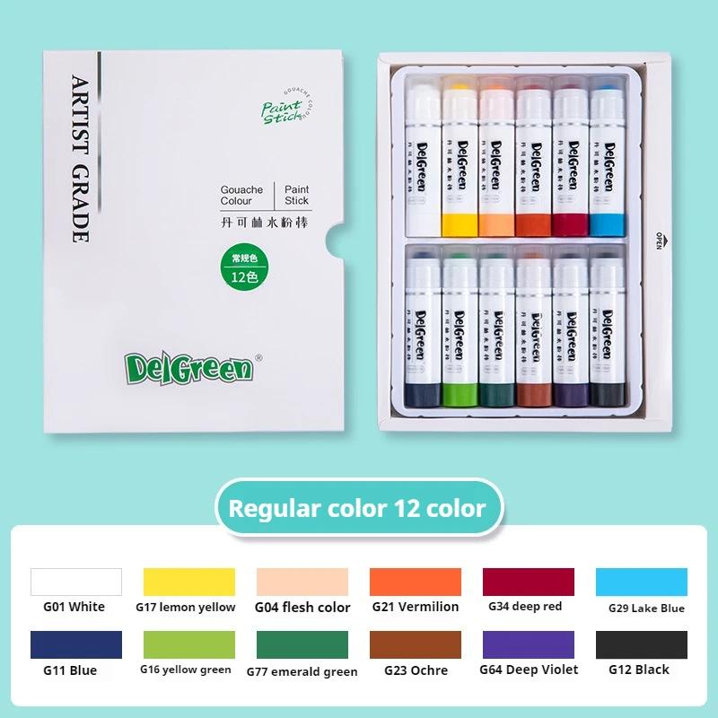 Profession Solid Gouache Stick Basic/Macaron Pastels Crayons Washable Paint Sticks Kids Students Drawing Non-Toxic Wax Crayon