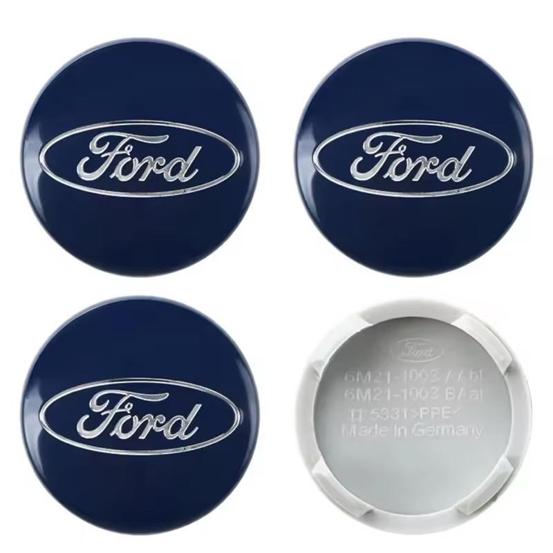 4Pcs Car Logo Wheel Hub Center Caps Decoration Accessories For Ford ST Line Focus Mustang Fiesta Puma Ranger Kuga MK7 MAX F150 BW9
