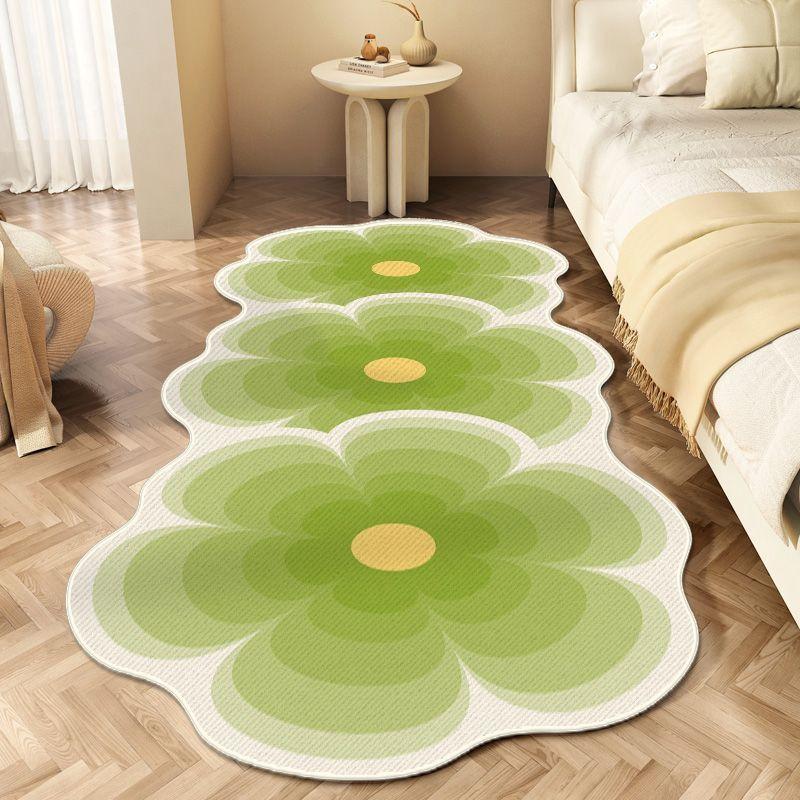 Flower Cycle Bedside Plush Floor Mat Fluffy Soft Carpets for Living Room Modern Nordic Bedroom Decor Carpet Thick Anti-slip Rug