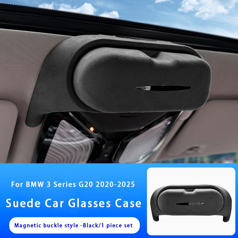 For BMW 3 5 Series X1 X3 X5 X6 X7 G20 G45 G60 G05 G06 G07 U11 Car Sunglasses Holder Suede Glasses Case Sunglasses Storage Box