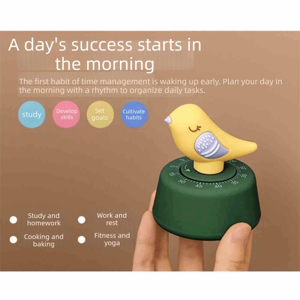 Bird Shaped Kitchen Timer Rotating Study Time Manager Household Timing Tool Countdown Timer Baking