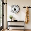 Wall Decor Clock Man Silhouette Clock, Silent Non-Ticking Round Hanging Decorative Digital Analog for Home Office Bedroom Living Room Minimalist