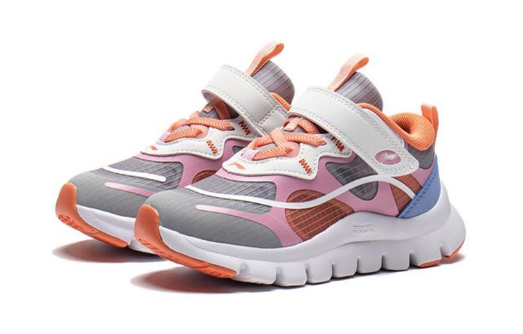 Li Ning YOUNG Нескользящие Амортизирующие Износостойкие Детские Повседневные Кроссовки Серый Розовый Белый YKNS028-2