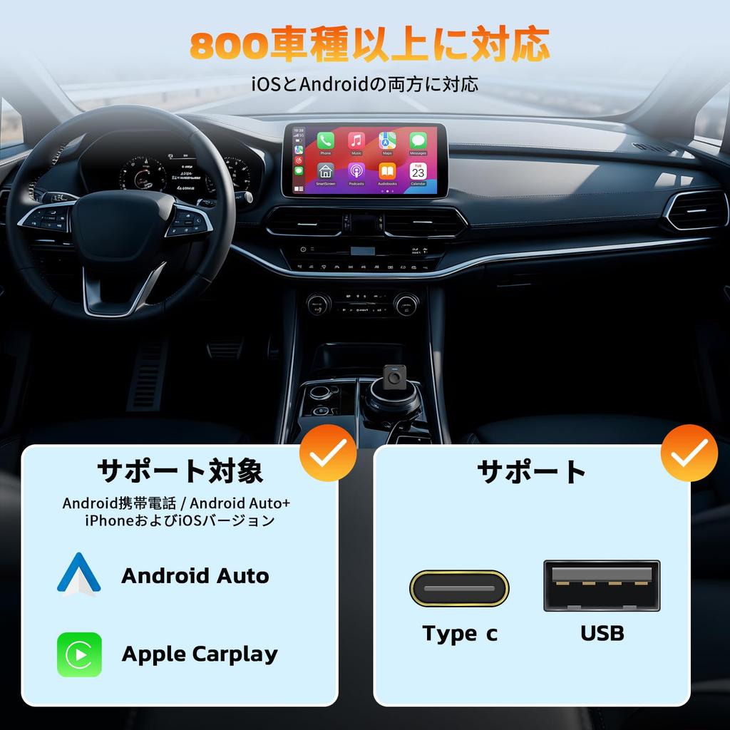 Volam 2 in 1 CarPlay & Android Auto Wireless Adapter, 5.0 Bluetooth & 5G