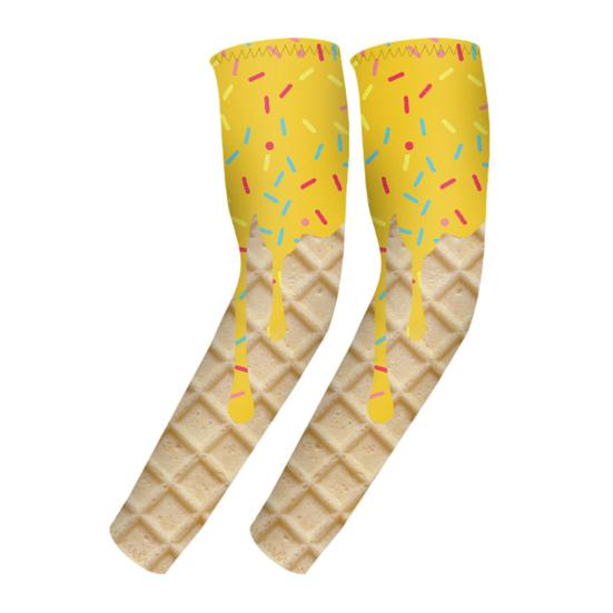 1 пара компрессионных нарукавников Ice Cream для взрослых, дышащие бейсбольные нарукавники, молодежные спортивные нарукавники с защитой от солнца