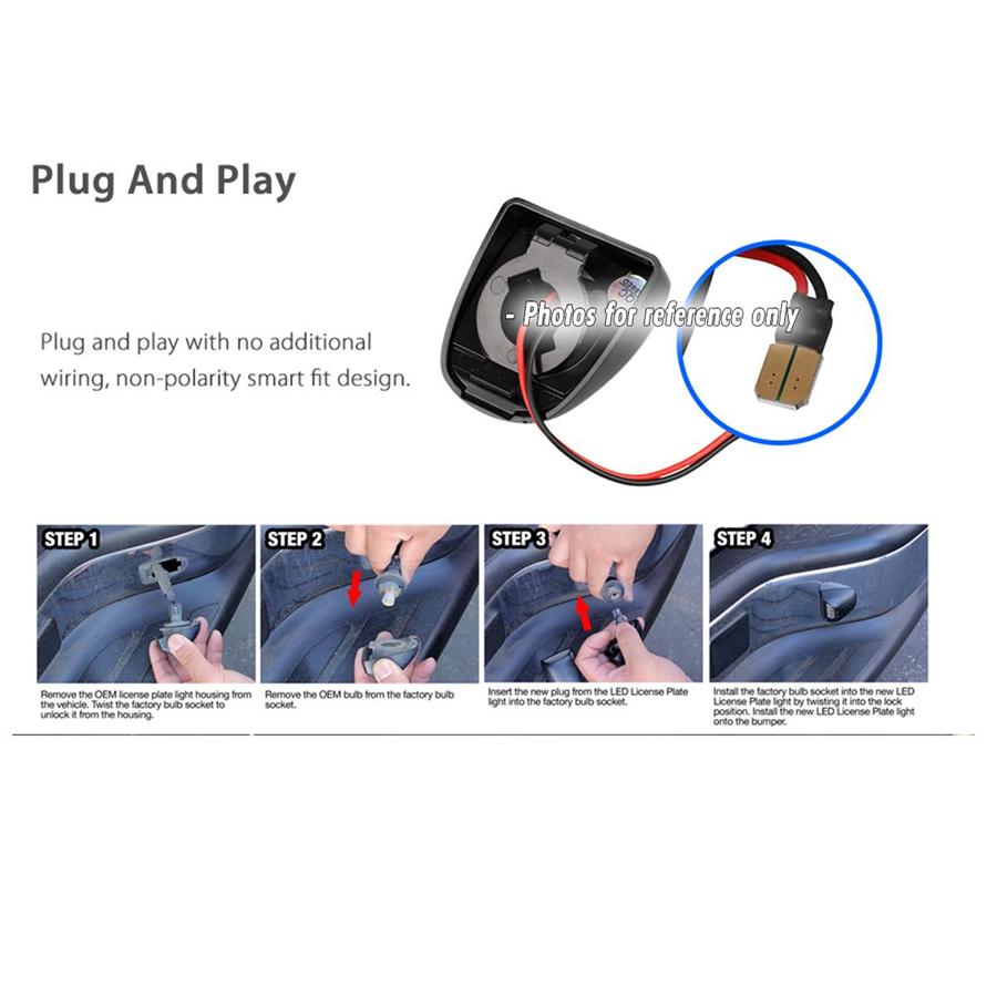 2 шт. Светодиодный задний фонарь / фонарь номерного знака для Chevy Silverado GMC Sierra 1500 2500 3500