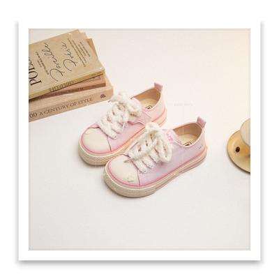 XSHX "кошачьи туфли" с широким носком, парусиновые кеды для девочек, весна и осень, низкий верх, на липучке [Вэньчжоуская обувь]