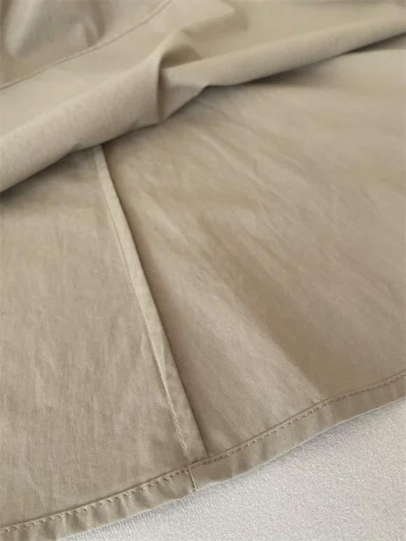 Новое поступление: Женская юбка А-силуэта с высокой талией из выстиранного хлопка - Свободная, повседневная, универсальная, в японском стиле, для весны и лета