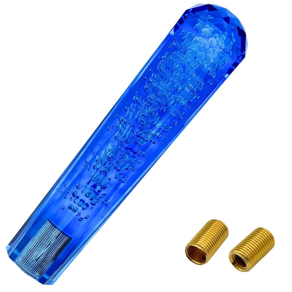MARUHADO Crystal Shift Knob Octagon Universal Truck Shift Lever with Conversion Adapter M8 M10 M12 P1.25 MT Blue 20cm