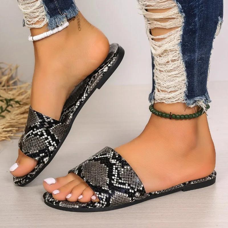 Мода 2024 года, горячая распродажа женской обуви, базовые женские тапочки, модные повседневные тапочки в тонких тонах, женские новые тапочки на плоской подошве с открытым носком