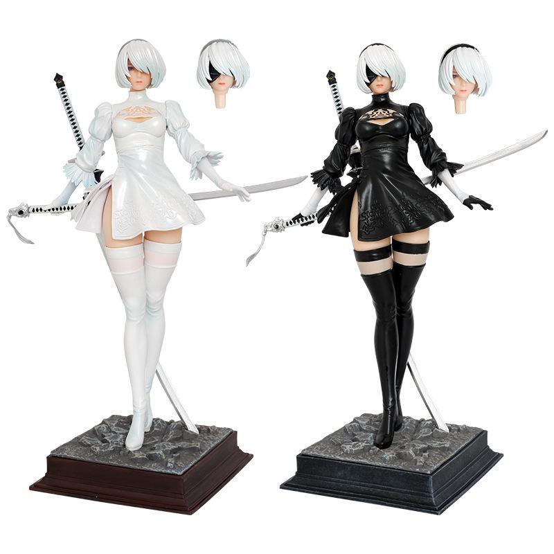 Игра Муза 2B Леди, Двумерная Красивая Девушка, Двухголовая Резьба, Шасси, Модель-Украшение, Фигурка в Коробке