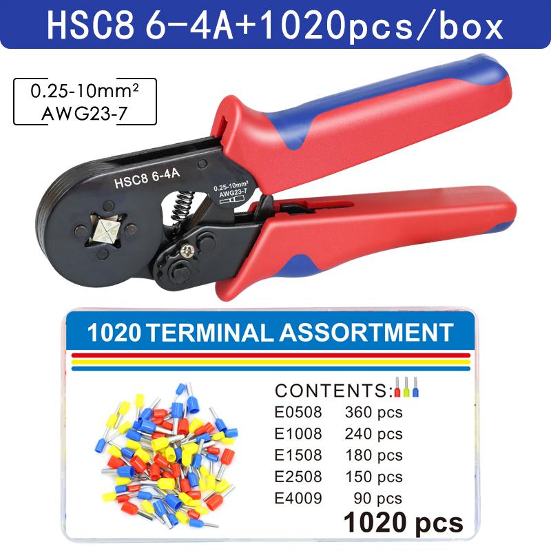 Инструменты для обжима клещи для электрических трубчатых клемм HSC8 10S 0,25–10 мм2 6–4B/6–6 0,25–6 мм2