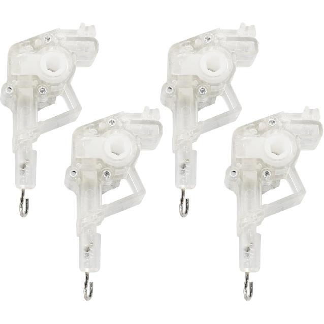 4 Pcs Low Profile Wand Tilter,Clear Heavy Duty Low Profile Rod Tilter with 7/32" Hexagon Shaped Gear Hook Connection for 2 inch Horizontal Blinds