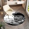 French legendary rock singer and actor Johnny Hallyday Round Carpet Soft Home Decoration Corridor Table and Chair Anti slip Outdoor Floor Mat rug H22