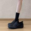 Sheepskin Version Thick-soled Velcro Commuter Women's Versatile Black Round Head Fashion Shoes