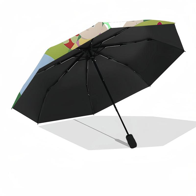 Happy Friends Automatic Opening and Closing, 8 rib Structure Portable Umbrella, Suitable for Men and Women in All Seasons Perfect Gift for