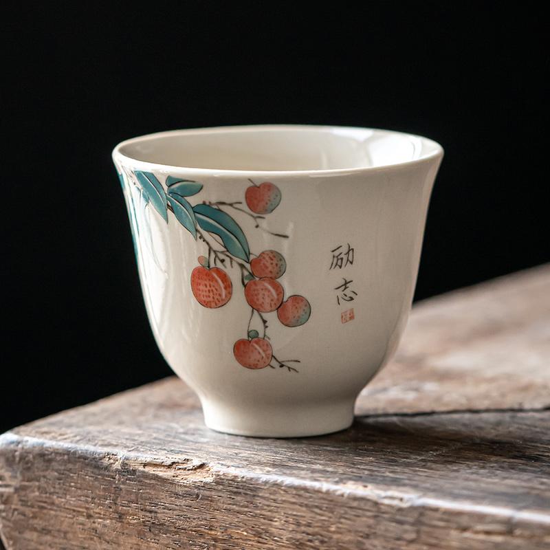 1 шт. Ретро-чашка для чая ручной работы, расписанная вручную, дорожная керамическая чаша для чая, китайский фарфоровый чайный сервиз Pu'er Tie Guanyin Master Teacup