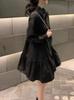 1116 spring new small French white dress children's design sense niche long-sleeved A-shaped shirt skirt
