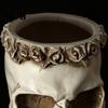 Unique Flower Vessel Gothic Skull Vase, Spooky Resin Head Statue, Halloween Table Centerpiece Distressed Crafts Retro for Home Shelf Mantel Decor