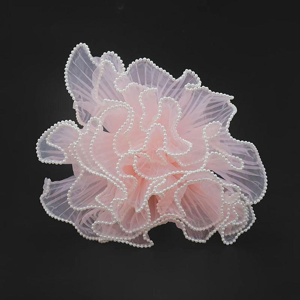 1Pcs Wave Yarn Flower Wrapping Cloth Pearl Lace Gift Packaging Paper  for Valentine's Day Wedding