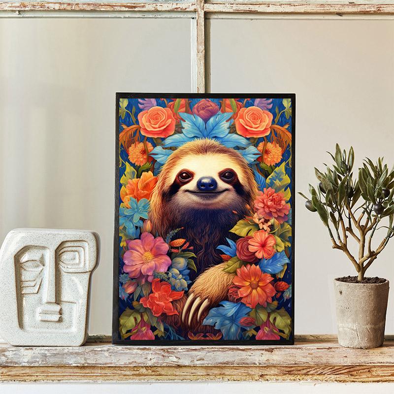 Портрет Цветочный Портрет Животного Панда Коала Сова Тигр Кролик Художественные Постеры Холст Живопись Настенные Принты Картина для Комнаты Домашний Декор