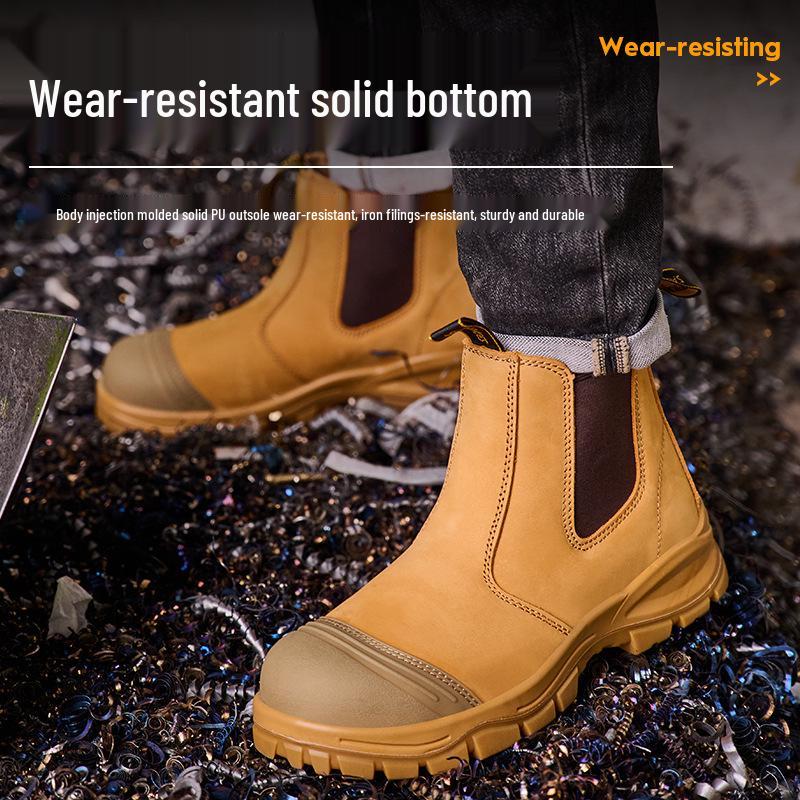 Мужские защитные ботинки Челси – Ударопрочные, Защита от проколов, Верх из замши, Резиновая подошва, Нескользящие, Износостойкие, Прочные.