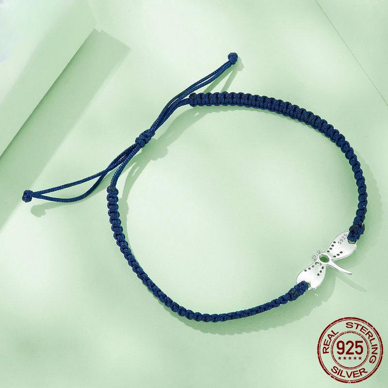 Новый дизайн S925 Серебряный браслет-стрекоза Ретро Регулируемый браслет с нано-опалом