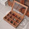 Vintage Ring Box Organizer Wooden Box With Transparent Lid Portable Jewelry Box Bracelet Earring Display Boxes