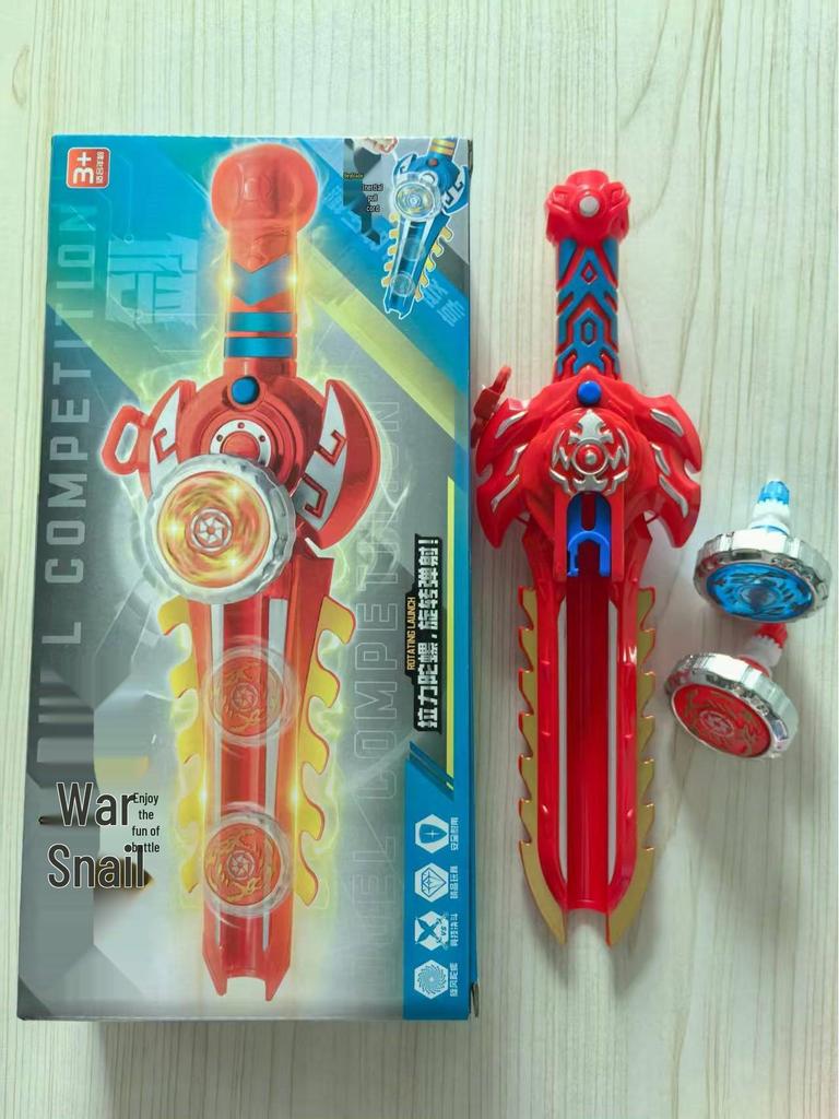Night Market Luminous Spinning Top Sword - Traditional Battle Burst Toy for Boys