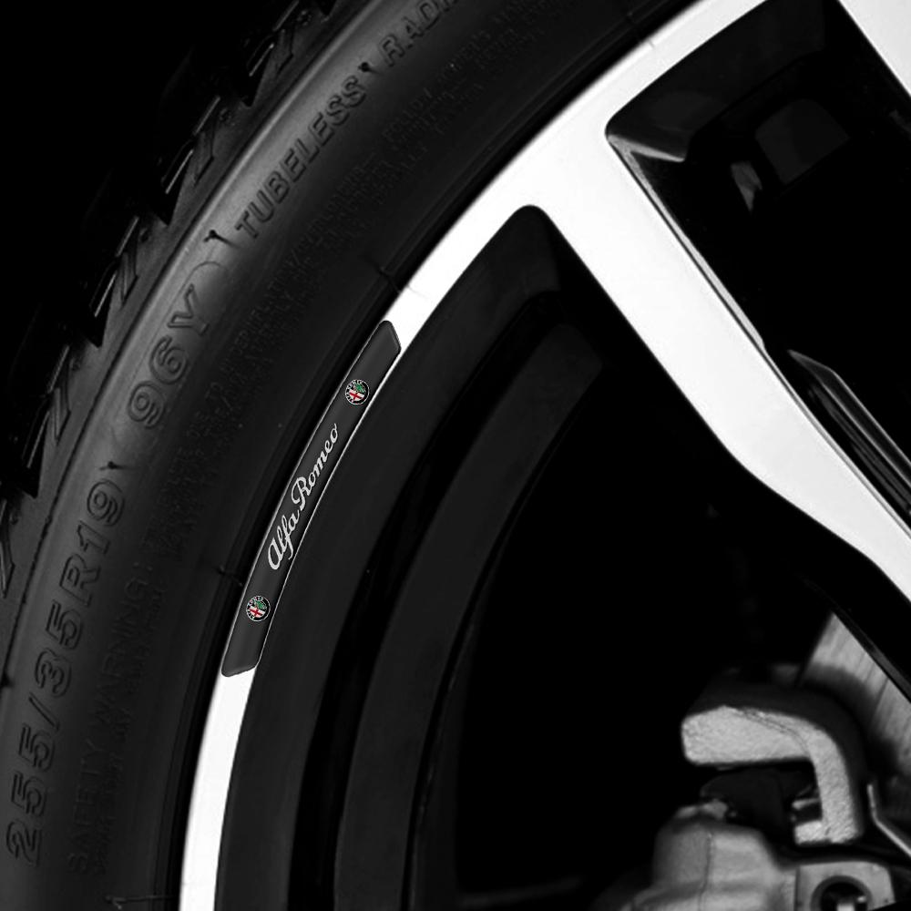 MVGJX1 4pcs 3D Aluminum Car Wheel Rim Stickers Emblem Decoration Decal For Alfa Romeo Giulia 159 Giulietta Mito 147 Stelvio Accessories
