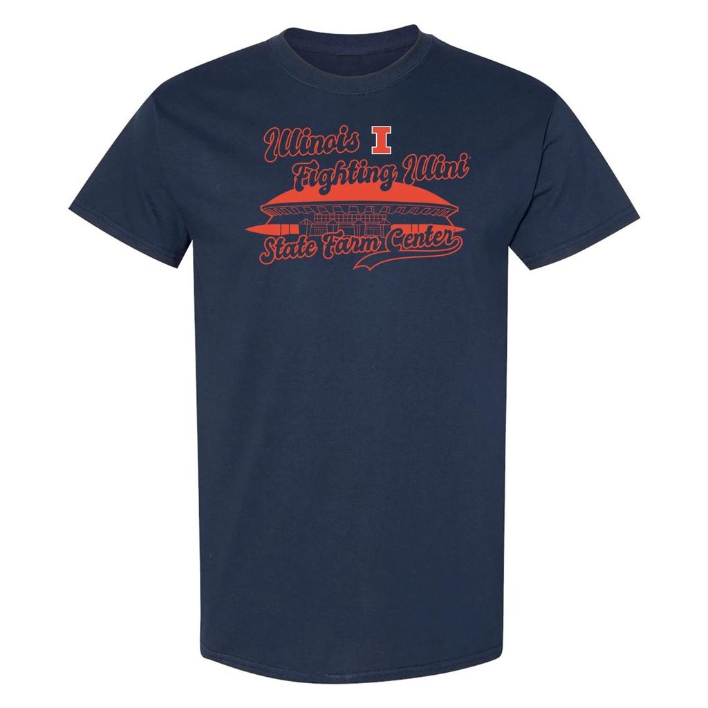 Футболка Illinois Fighting Illini Баскетбол State Farm Center - Темно-синяя