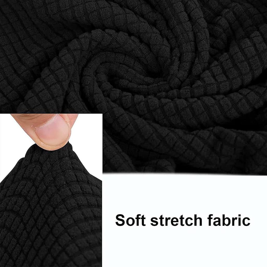 Set of 2 Dining Chair Covers Slipcover with Armrest Curved Back, Height Bar Stools Covers Back Chair Protector for Dining,B