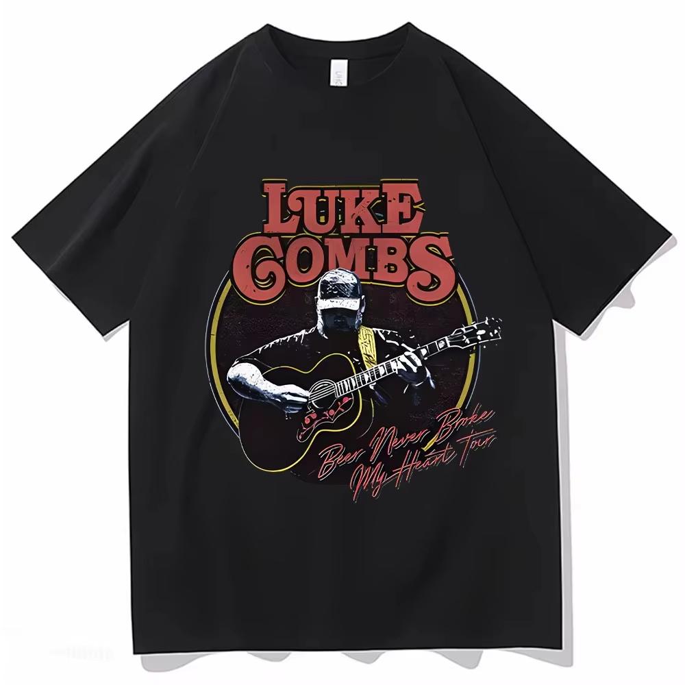 New Singer Luke Combs Print Tshirt Unisex Women Summer Short Sleeve Top pure Cotton Casual Tees Unisex Hip Hop High Quality Clothes