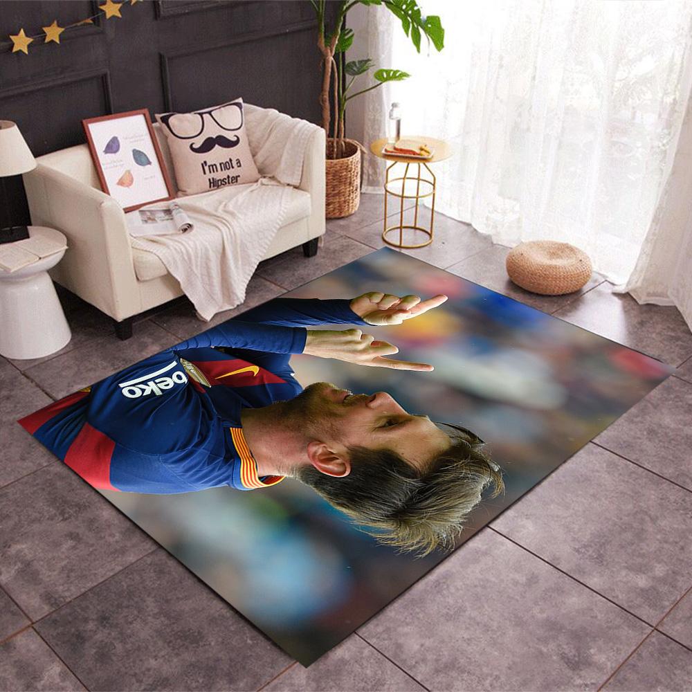 Yellow Stripes Soccer Player Area Rug Suitable for Bedrooms Study room Balcony Foyer Antislip Carpet Anime Office Decor Best for Christmas