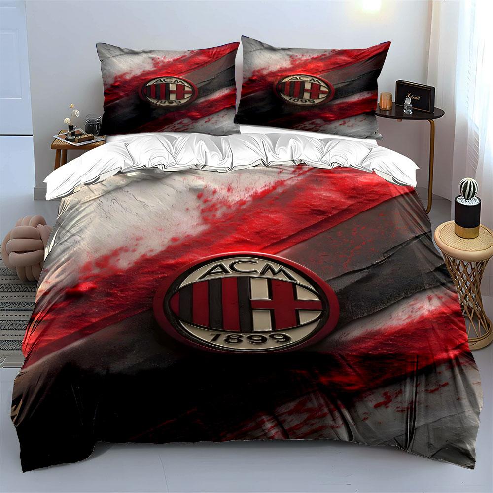 AC Milan logo pattern. Bedding sets Duvet cover sets Duvet covers Pillowcases(1 * Duvet Cover 2 * Pillowcases without duvet insert)