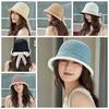 Temperament Knitted Bucket Hat Hollow Out French Style Bow Fisherman Hat Breathable Solid Color Sun Protection Cap Outdoor