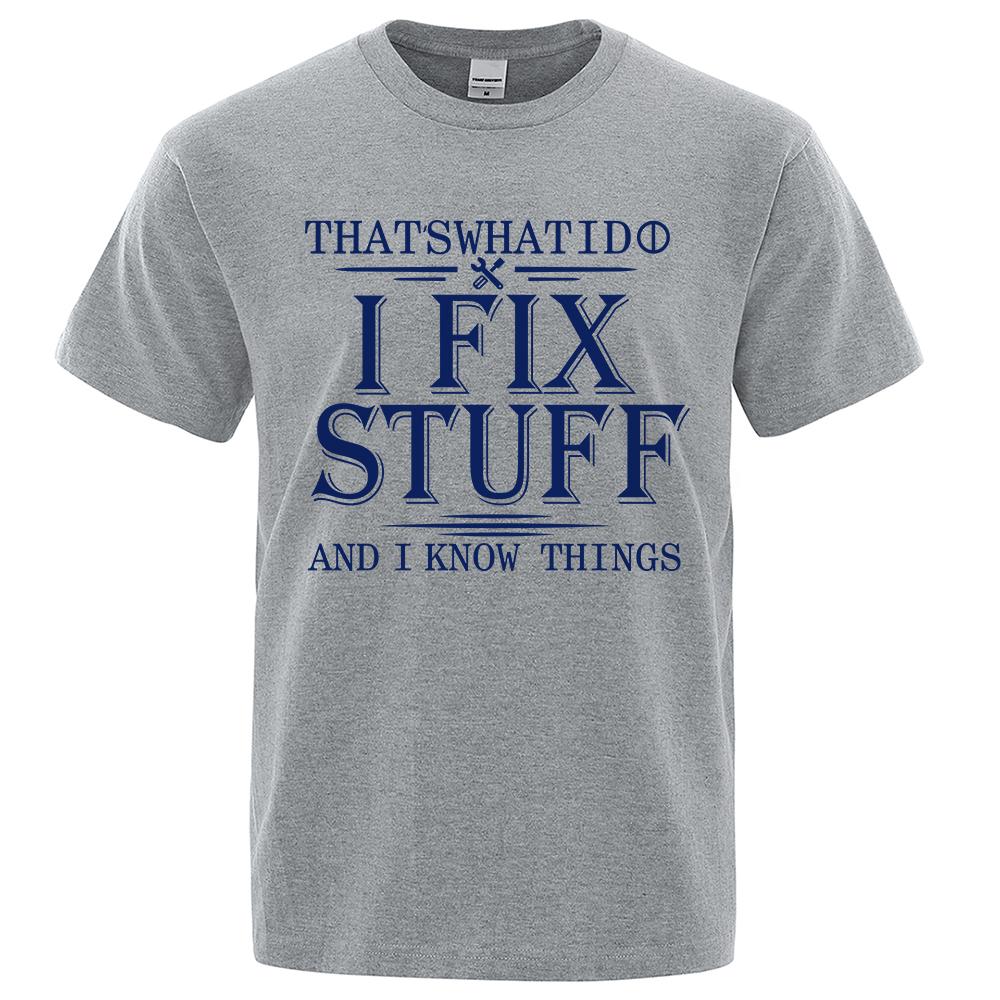 Футболка мужская женская дышащая с принтом «I Fix Stuff» повседневная в стиле ретро с короткими рукавами повседневная уличная одежда