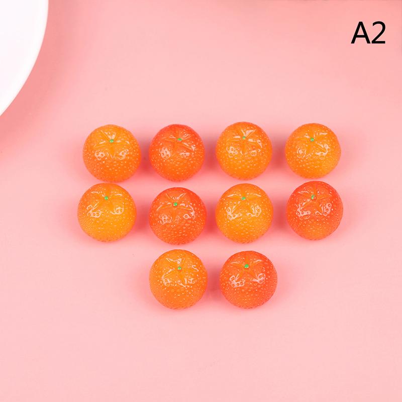 10Pcs Resin Mixed Artificial Orange Fruits Miniature Doll House Accessories