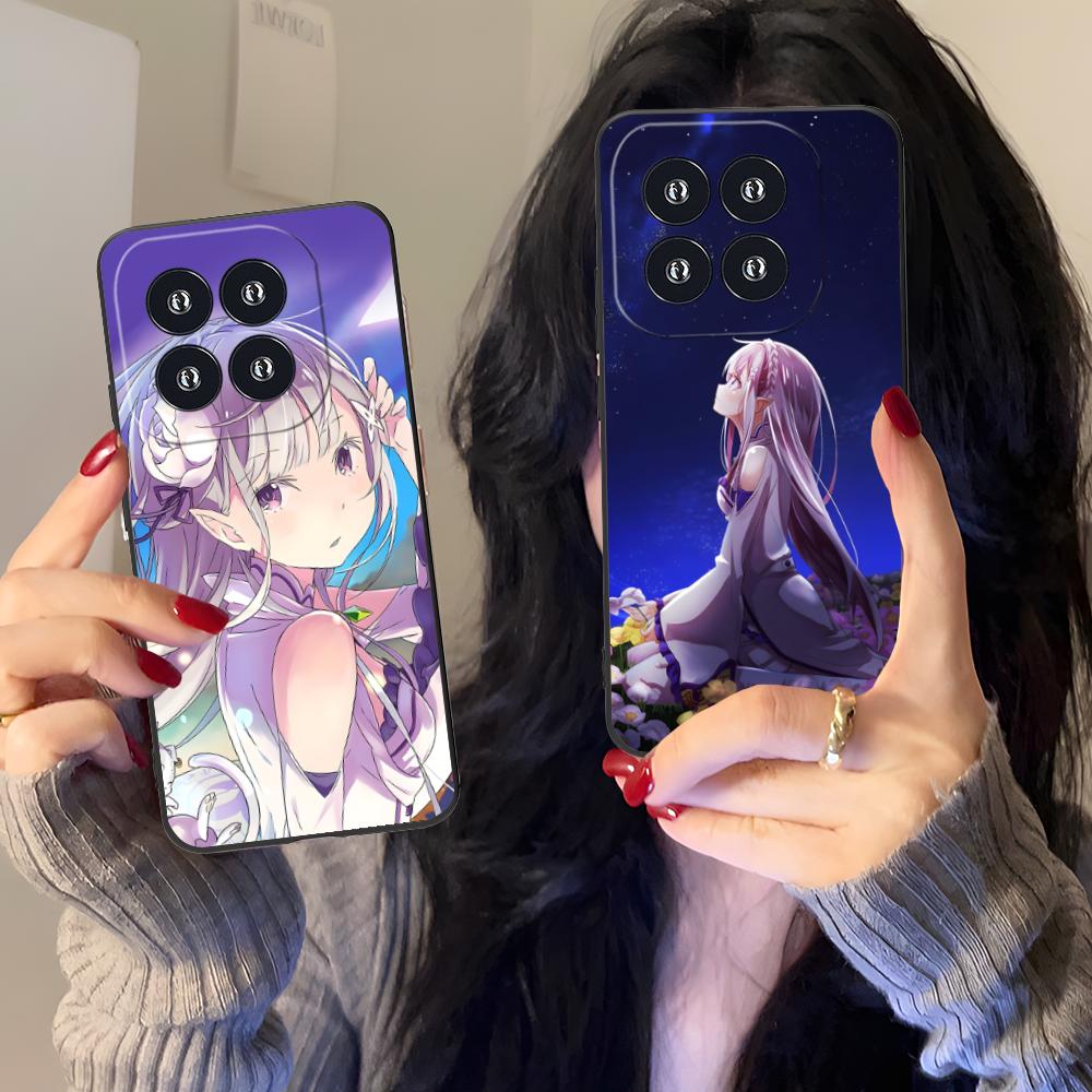 ReZero Emilia Waifu Mobile Phone Case for Xiaomi 15 14 13 12 Mi 11 T Ultra Lite Pro S X 5G Colorful Printing Cover Cover Pretty