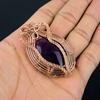Amethyst Pendant Gemstone Jewelry, 999 Copper Wire Wrapped Pendant, Gift For Women Handmade Pendant