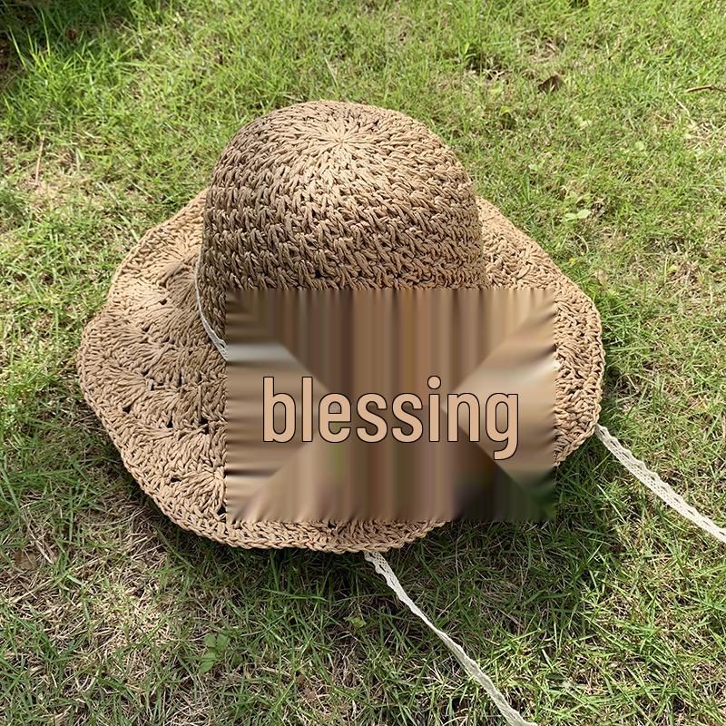 Women's Large Brim Foldable Breathable Straw Sun Hat for Summer Travel & Vacation