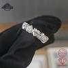 Кольцо-штабель из стерлингового серебра 925 пробы с муассанитом в форме сердца для женщин - Модное крутое стильное кольцо, подарок на День святого Валентина