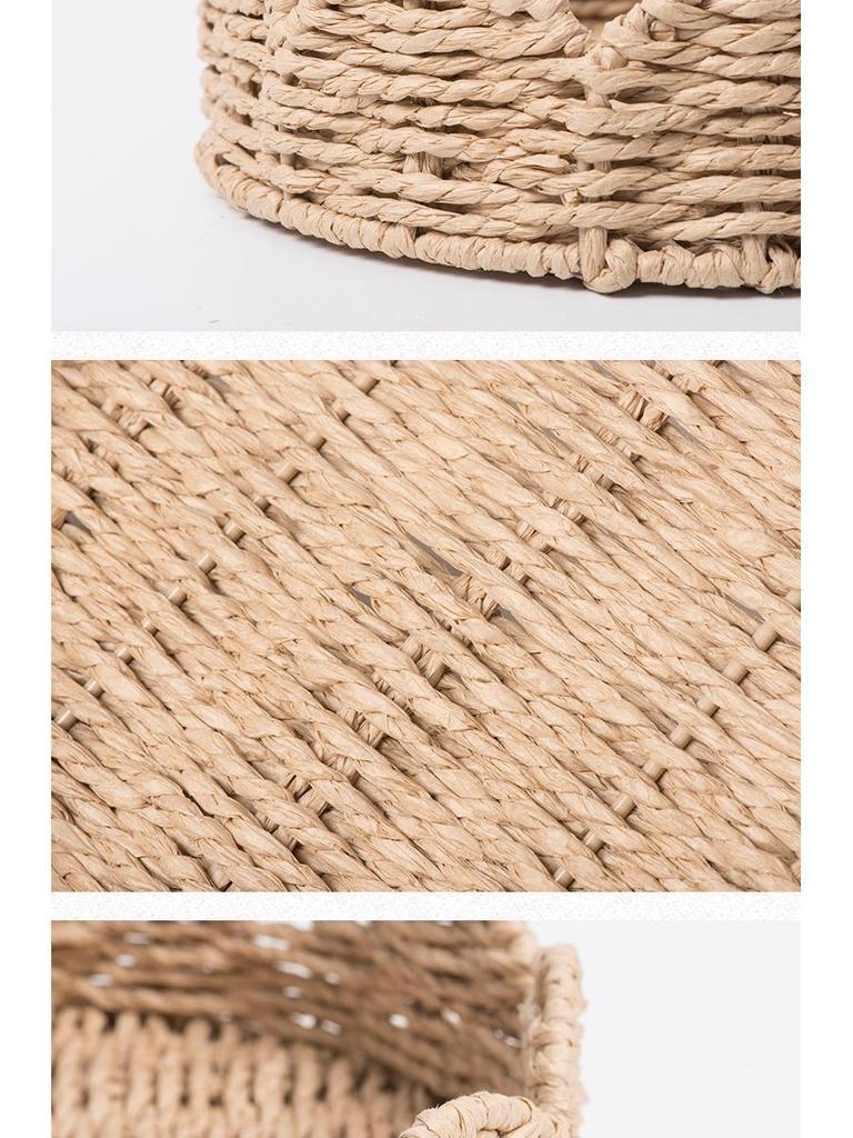Modern Minimalist Hand-Woven Paper Rope Storage Basket - Desktop Organizer and Creative Home Decor