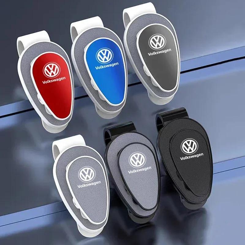 opq1 Car Sun Visor Sunglasses Card Ticket Holder Glasses Clip For VW GTI Golf 6 7 8 Polo Passat B6 Tiguan T-ROC Arteon Bora Jetta CC