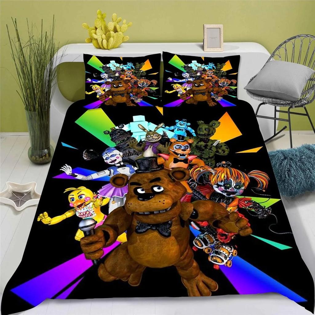 3D Комплект постельного белья Фредди Обои FNAF Пять Ночей Пододеяльник с Наволочками 2/3 шт. Декор Спальни Подарок