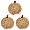 Festive Dining Table Decor Handmade Crochet Pumpkin Coasters, Soft Polyester Coffee Mats, Cushion Autumn Themed Farmhouse Accessories for Kitchen